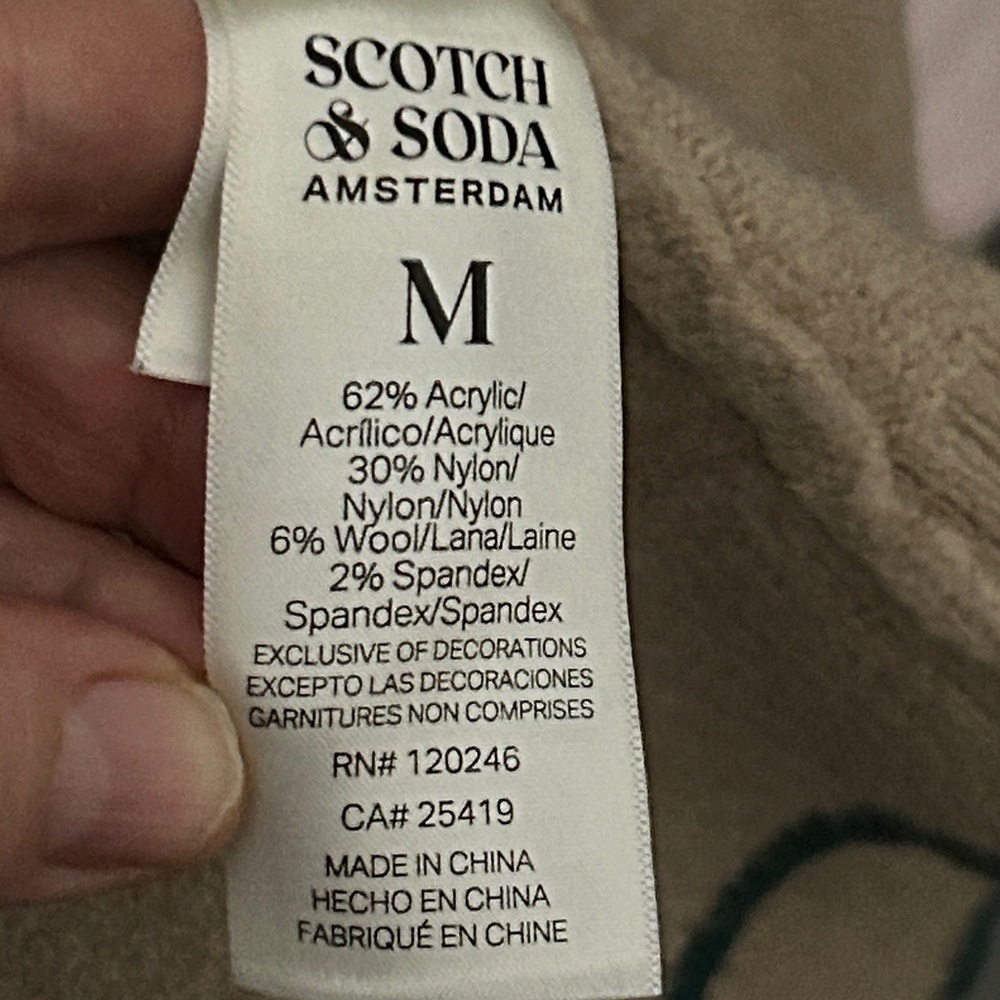 Scotch & soda unisex jersey sweater, new, tan with black strips and black logo. - Picture 6 of 12